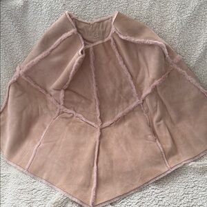 UGG Blush Pink Shearling Panel Poncho